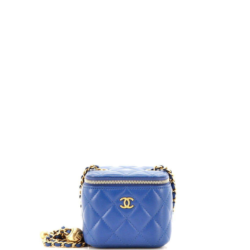Chanel Pearl Crush Vanity Case with Chain Quilted Lambskin Mini