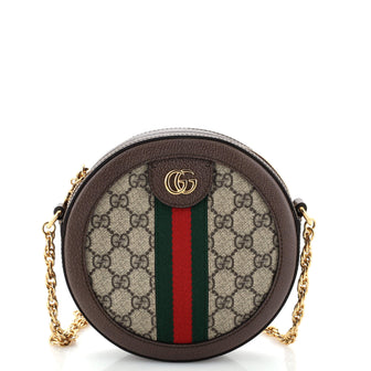Gucci Ophidia Round Shoulder Bag GG Coated Canvas Mini