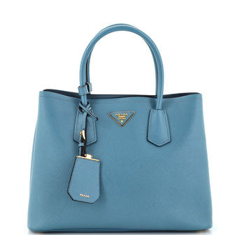 Prada Cuir Double Tote Saffiano Leather Small