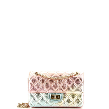 Chanel Rainbow Reissue 2.55 Flap Bag Quilted Multicolor Metallic Goatskin Mini