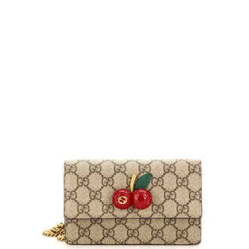 Gucci Cherries Wallet on Chain GG Coated Canvas Mini