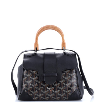 Goyard Saigon Top Handle Bag Coated Canvas with Leather Mini