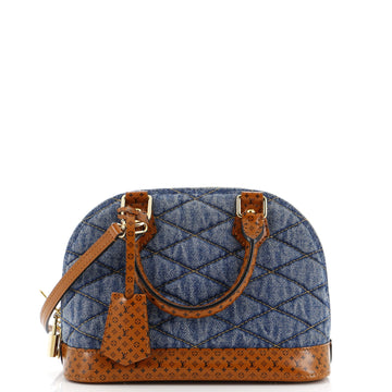 Louis Vuitton Alma Handbag Malletage Denim with Monogram Leather BB