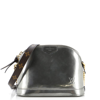 Louis Vuitton Alma Chain Handbag Vernis with Monogram Canvas Mini
