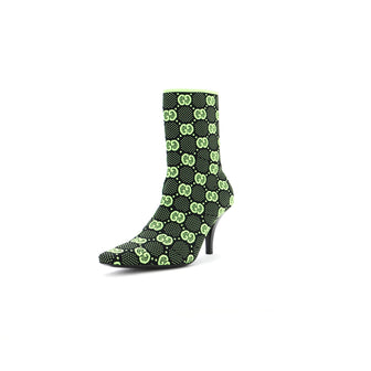 Gucci Women's Pointy Toe Sock Boots GG Technical Fabric