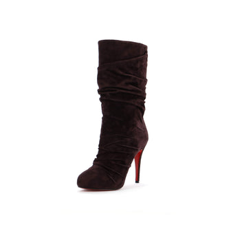 Christian Louboutin Women's Piros Slouchy Heeled Boots Suede 120