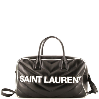 Saint Laurent Miles Bowling Bag Matelasse Chevron Leather