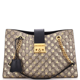 Gucci Padlock Chain Tote Printed GG Coated Canvas Medium