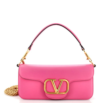 Valentino Garavani VLogo Loco Flap Shoulder Bag Leather Medium