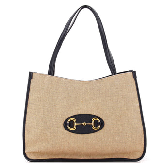 Gucci Horsebit 1955 Tote Canvas and Leather Medium