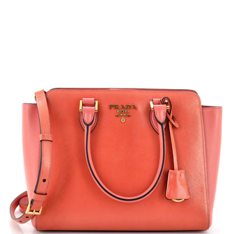 Prada Convertible Open Tote Saffiano with Soft Calf Small