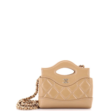 Chanel 31 Shopping Bag Clutch with Chain Quilted Calfskin Nano