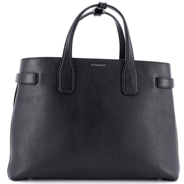 Burberry Banner NM Tote Leather with Vintage Check Canvas Medium