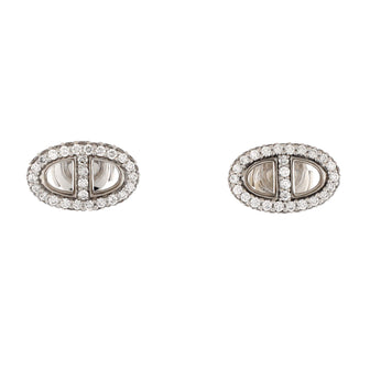 Hermes New Farandole Stud Earrings 18K White Gold and Diamonds