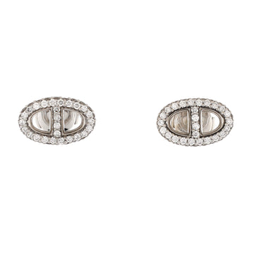 Hermes New Farandole Stud Earrings 18K White Gold and Diamonds