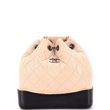 Chanel Gabrielle Backpack Quilted Aged Calfskin Small