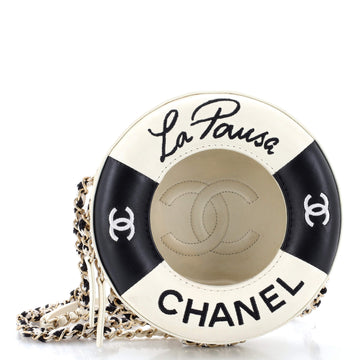 Chanel Lifesaver Round Crossbody Bag Lambskin Small