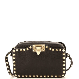 Valentino Garavani Rockstud Flip Lock Camera Crossbody Bag Leather