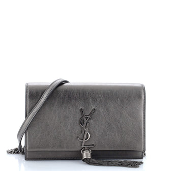 Saint Laurent Classic Monogram Tassel Chain Wallet Leather