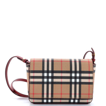 Burberry Hampshire Shoulder Bag Vintage Check Coated Canvas Small