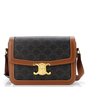 Celine Triomphe Shoulder Bag Triomphe Coated Canvas Medium