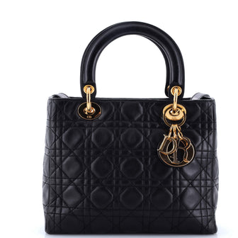 Christian Dior Vintage Lady Dior Bag Cannage Quilt Lambskin Medium