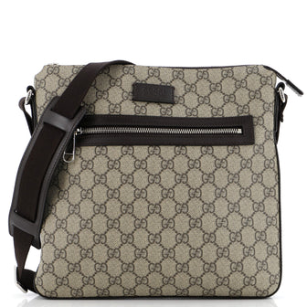Gucci Front Zip Messenger GG Coated Canvas Medium