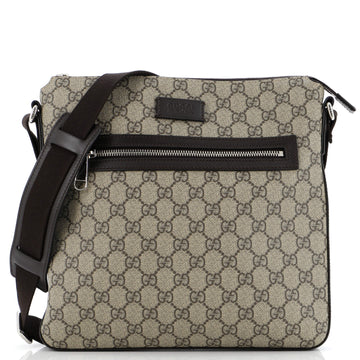 Gucci Front Zip Messenger GG Coated Canvas Medium