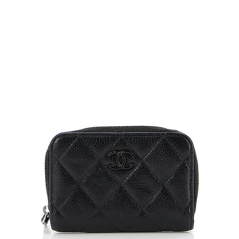 Chanel Incognito CC Zip Coin Purse Quilted Caviar