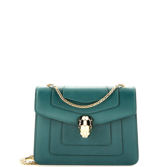 Bvlgari Serpenti Forever Square Shoulder Bag Leather Small