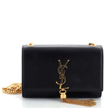 Saint Laurent Classic Monogram Tassel Crossbody Bag Leather Small