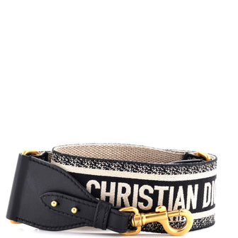 Christian Dior Logo Shoulder Strap Embroidered Canvas