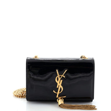 Saint Laurent Classic Monogram Tassel Crossbody Bag Patent Small