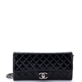 Chanel Wallet On Chain Clutch Quilted Patent East West