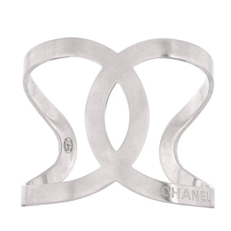 Chanel CC Cut-Out Cuff Bracelet Metal Wide