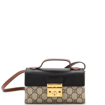 Gucci Padlock Top Handle Bag GG Coated Canvas and Leather Mini