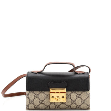 Gucci Padlock Top Handle Bag GG Coated Canvas and Leather Mini