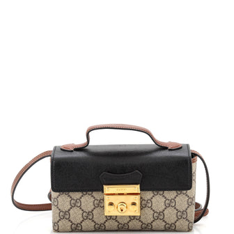 Gucci Padlock Top Handle Bag GG Coated Canvas and Leather Mini