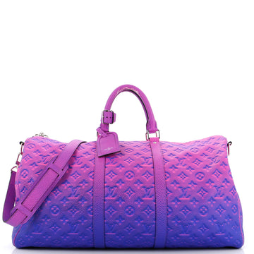 Louis Vuitton Keepall Bandouliere Bag Limited Edition Illusion Monogram Taurillon Leather 50