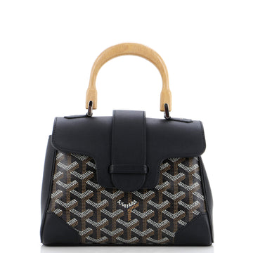 Goyard Saigon Top Handle Bag Coated Canvas with Leather Mini