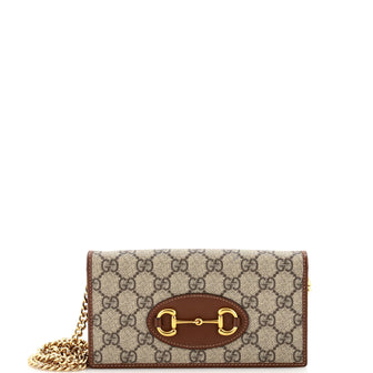 Gucci Horsebit 1955 Chain Wallet GG Coated Canvas