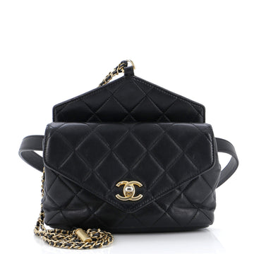 Chanel Carry With Chic Chain Flap Waist Bag Quilted Calfskin