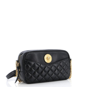 Versace Medusa Icon Front Slip Pocket Camera Bag Quilted Leather Medium