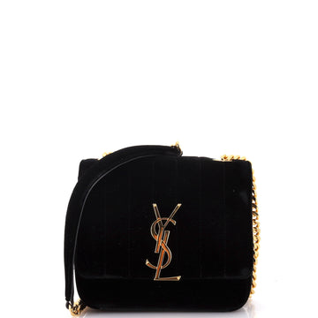 Saint Laurent Vicky Crossbody Bag Vertical Quilted Velvet Small