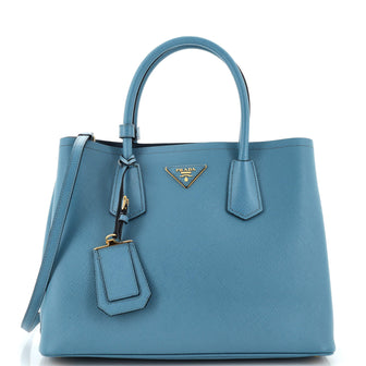 Prada Cuir Double Tote Saffiano Leather Small