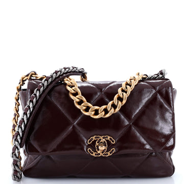 Chanel 19 Flap Bag Quilted Shiny Crumpled Calfskin Medium