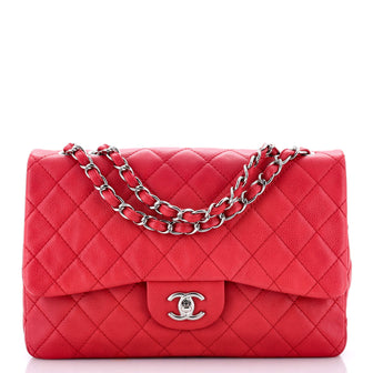 Chanel Classic Single Flap Bag Quilted Caviar Jumbo