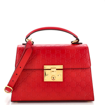 Gucci Padlock Top Handle Bag Guccissima Leather Small