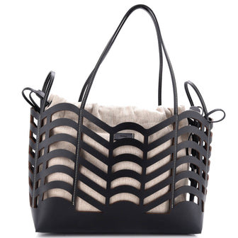 Chloe Kayan Tote Laser Cut Leather and Canvas Small