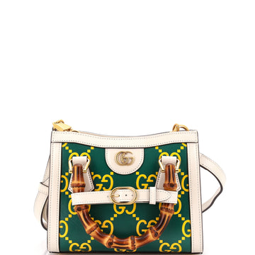 Gucci Diana NM Bamboo Handle Tote GG Printed Leather Mini